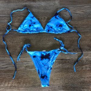 Blue tie dye bikini